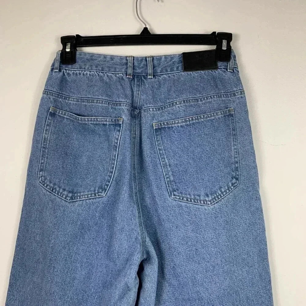 Oak High-Waist Pleated Mom Jean - Blue - 30 - Picture 6 of 8
